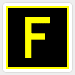 F - Foxtrot - FAA taxiway sign, phonetic alphabet Sticker